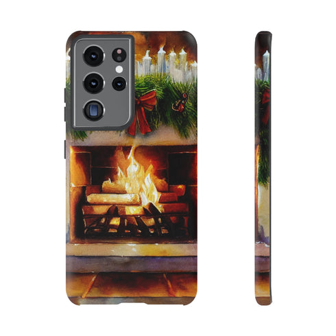 Candles on the Hearth Decorated for Christmas - Impact Resistant Phone Case Samsung Galaxy S21 Ultra Matte